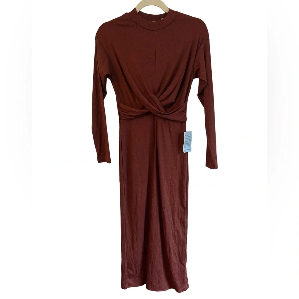 NWT LUSH LONG SLEEVE RIBBED DRESS - Picture 2 of 5